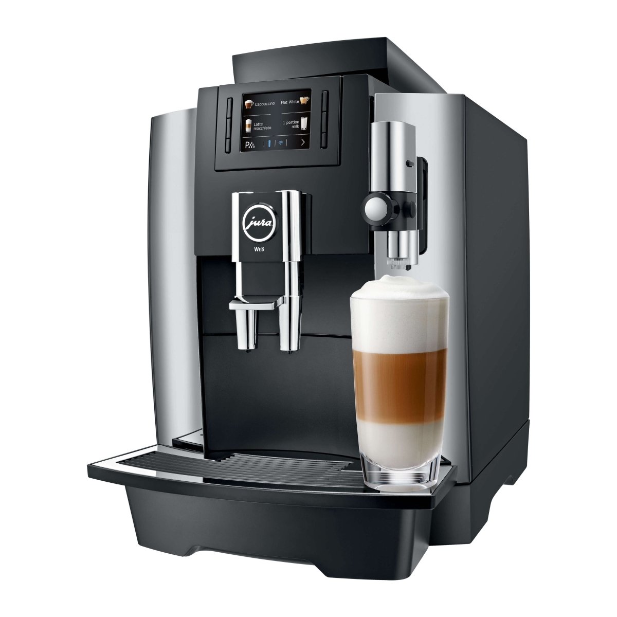 JURA We8 Professional Chroom (EA) espressomachine voor kantoor met cappuccino Arte dell' espressO 7610917154197